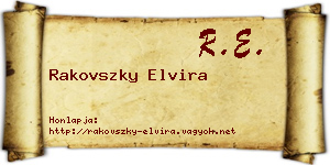 Rakovszky Elvira névjegykártya
